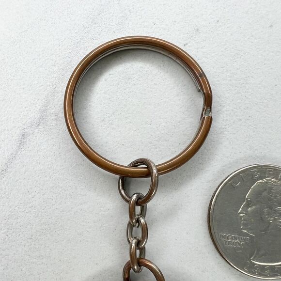 Silver and Gold Tone Metal Love Heart Keychain Keyring - Picture 3 of 7